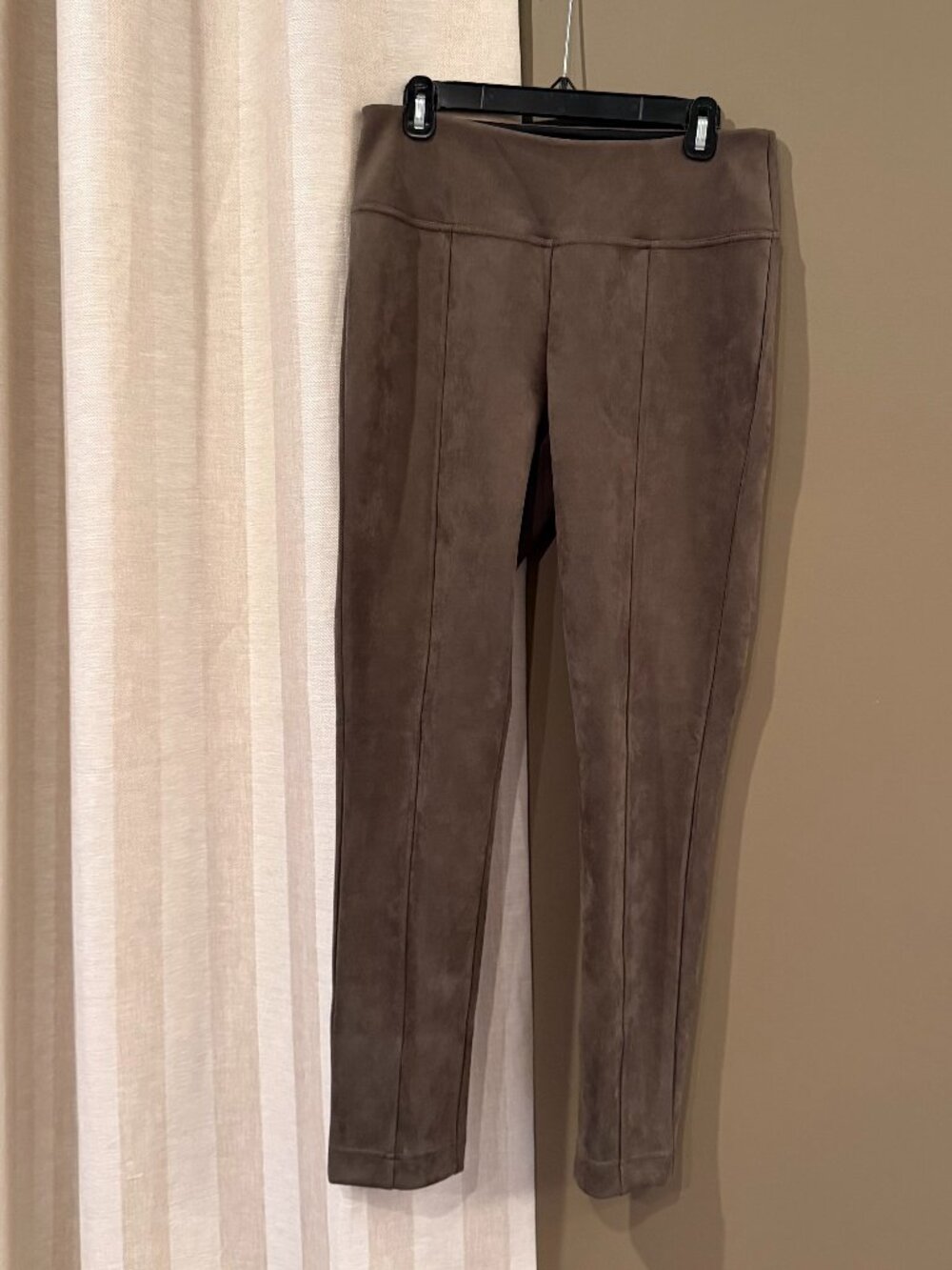 Andrew Marc Brown Faux Suede Soft Stretch Pull On Pants, Size Small